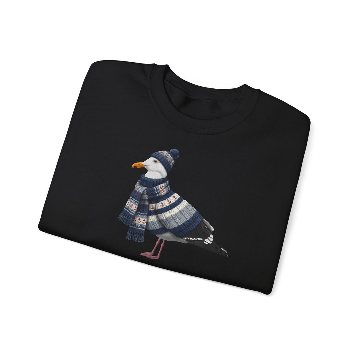 Sudadera navideña de punto con gaviota | Jersey unisex de ave para amantes y observadores de aves