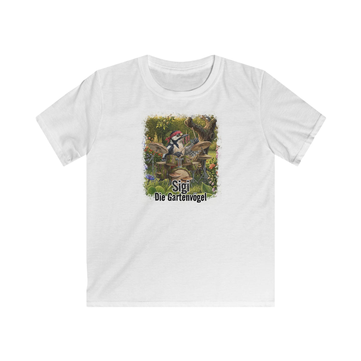 Specht Kinder T-Shirt – bird guitar und birthday shirt Stil