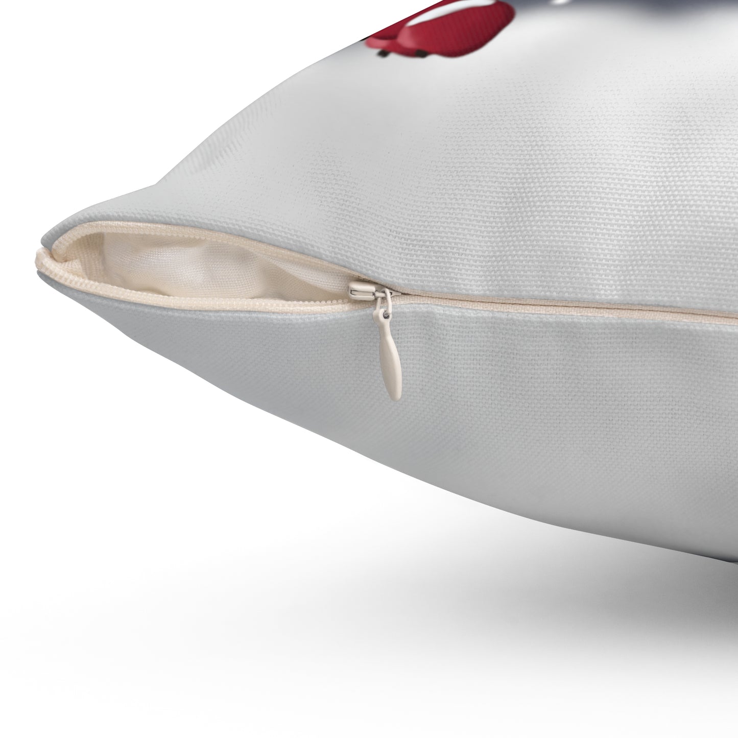 White Wagtail on a Winter Branch Christmas Bird Pillow