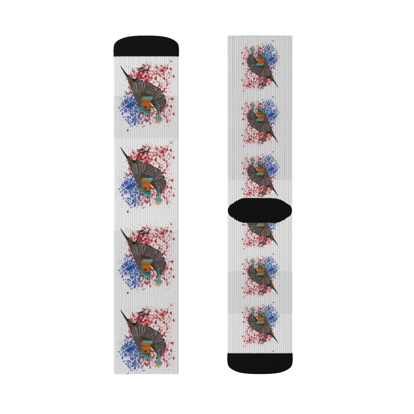 Robin 4th of July Independence Day Statue of Liberty Bird White Socks
