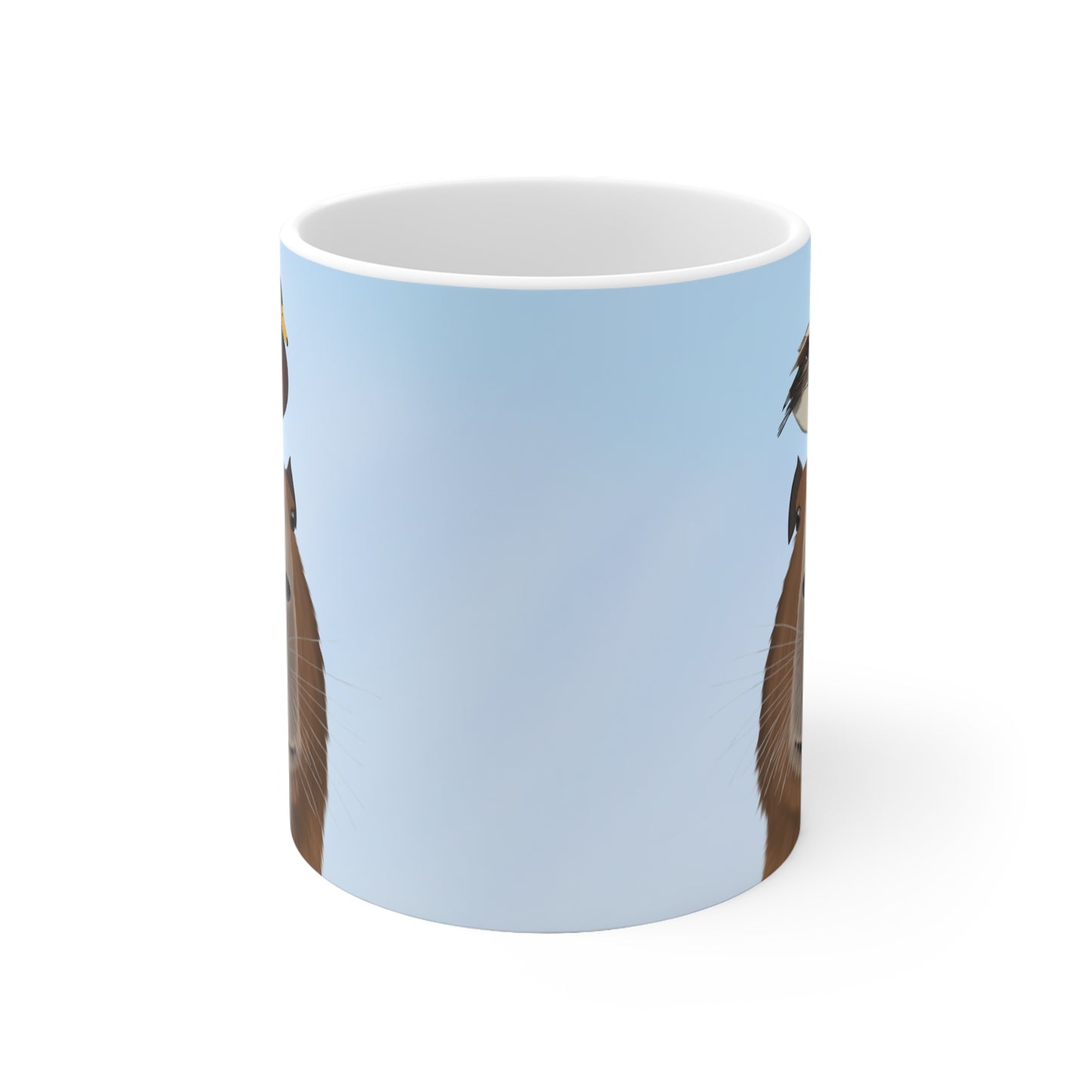 Capybara mit Ente Lustige Vogel Tasse