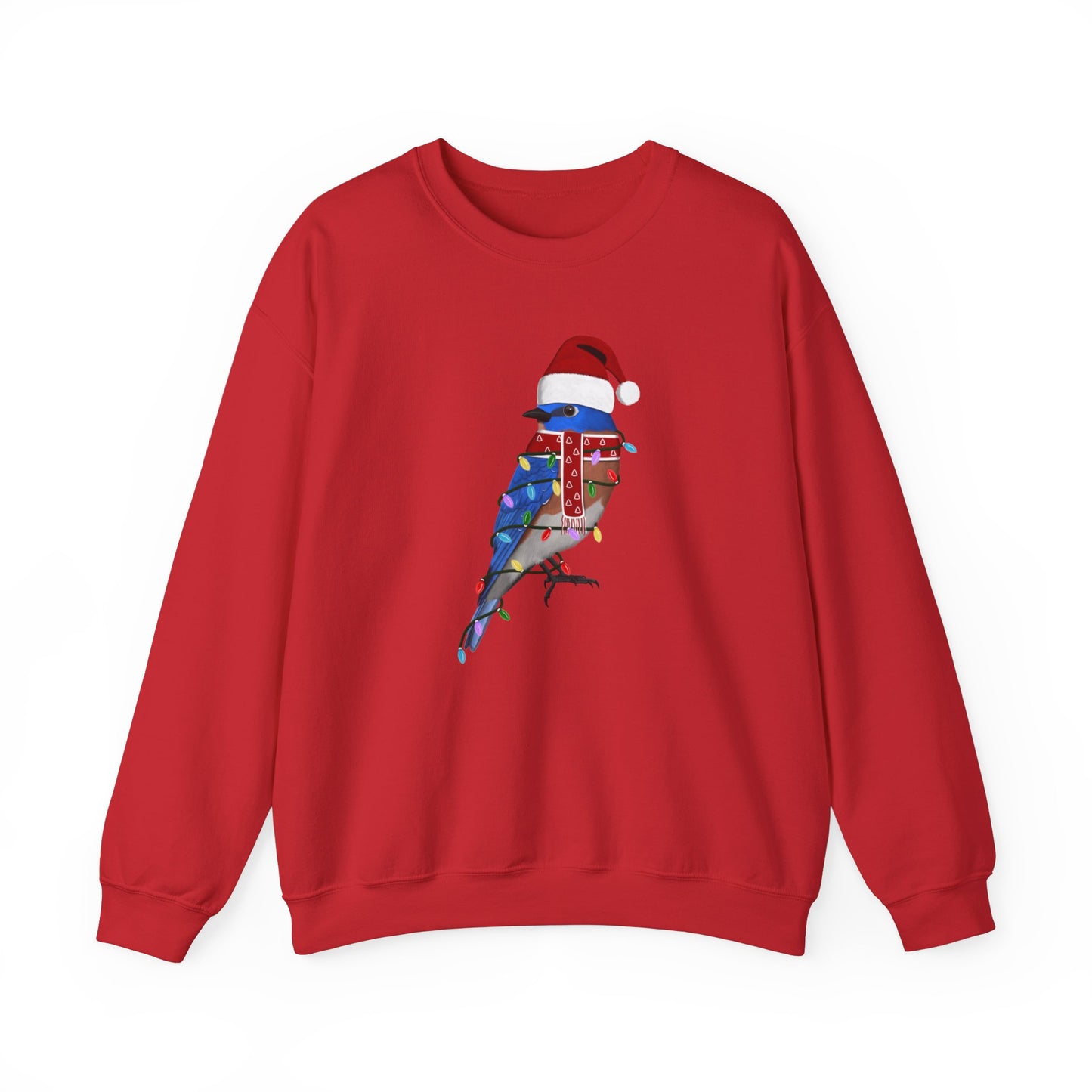Bluebird with Fairy Lights Santa Claus Christmas Bird Sweatshirt