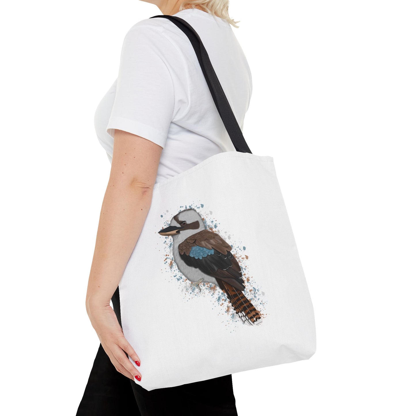 Kookaburra Tragetasche 40x40cm Vogel Tasche Weiß für Vogelbeobachter