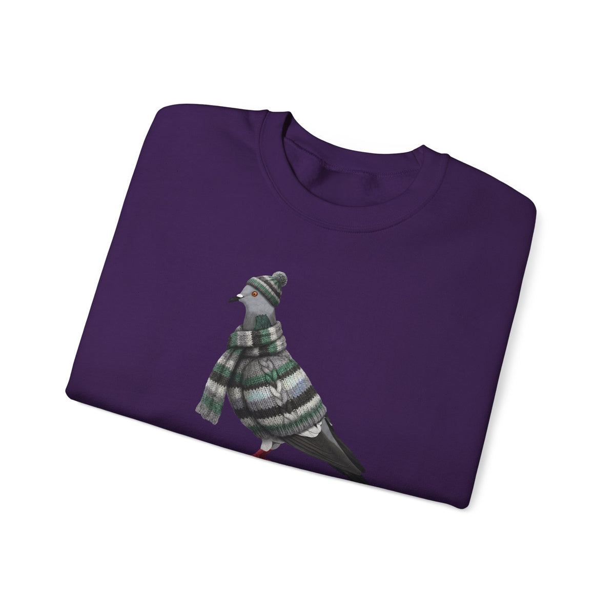 Pigeon Winter Sweatshirt | Bird Watcher Crewneck | Unisex Songbirds Wearing Knit Gift for Bird Lovers