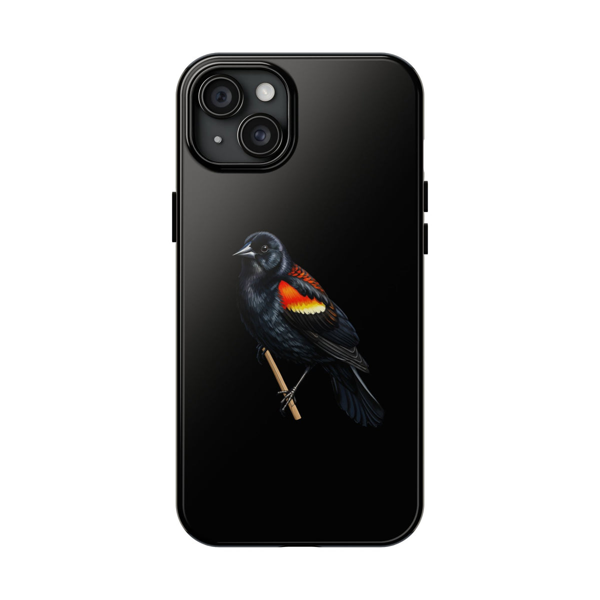 Red Winged Blackbird Dual-Layer iPhone Case with Bird Art – The Perfect Gift for Ornithologists & Bird Lovers