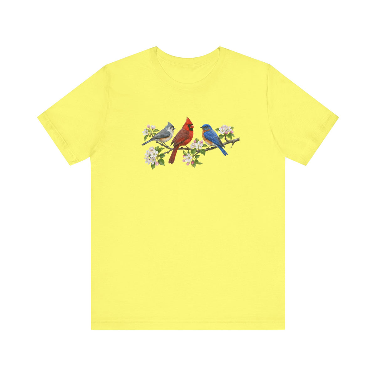 Tufted Titmouse, Bluebird and Cardinal T-Shirt in Navy
