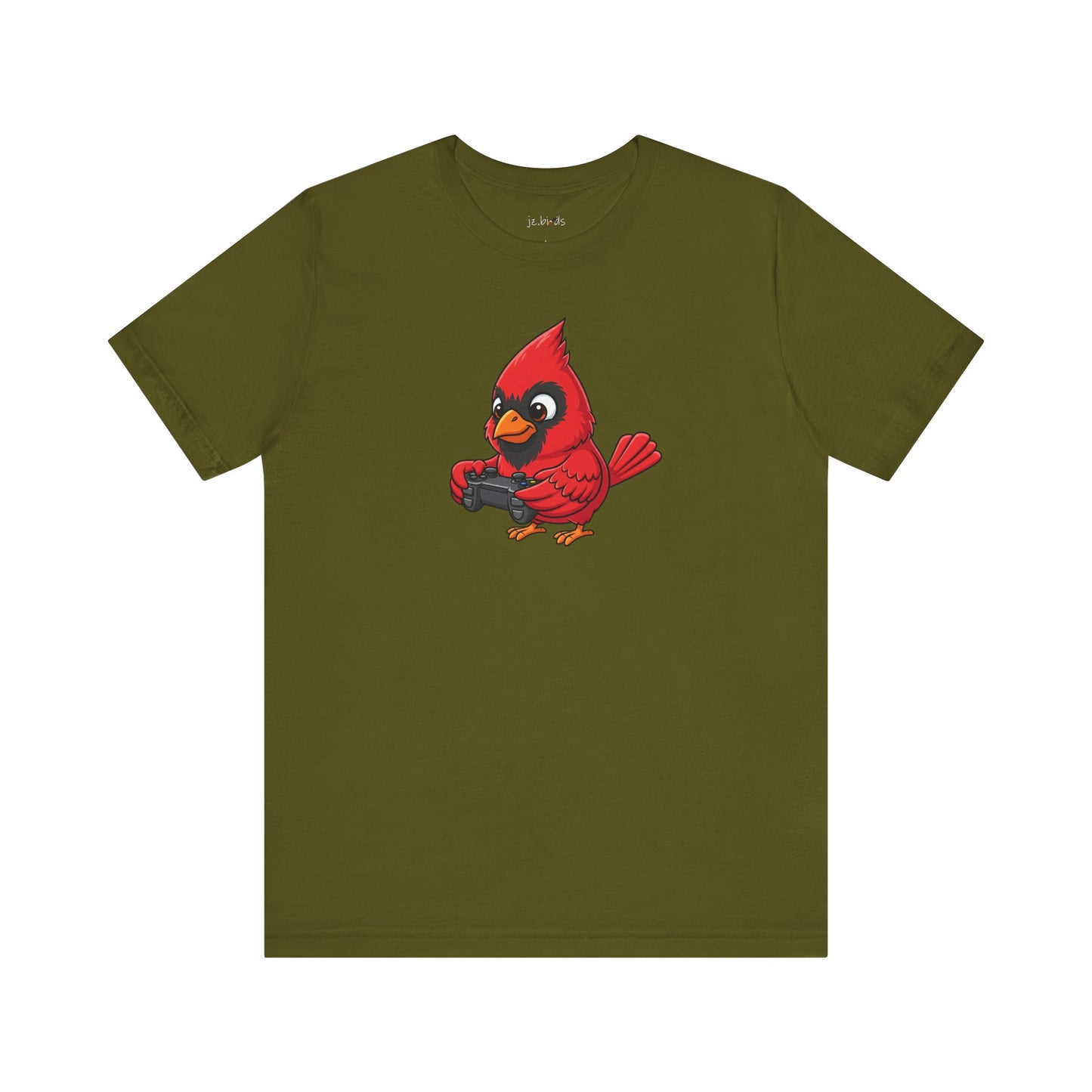 Cardinal Playing Video Games Funny Gamer and Bird Lover T-Shirt