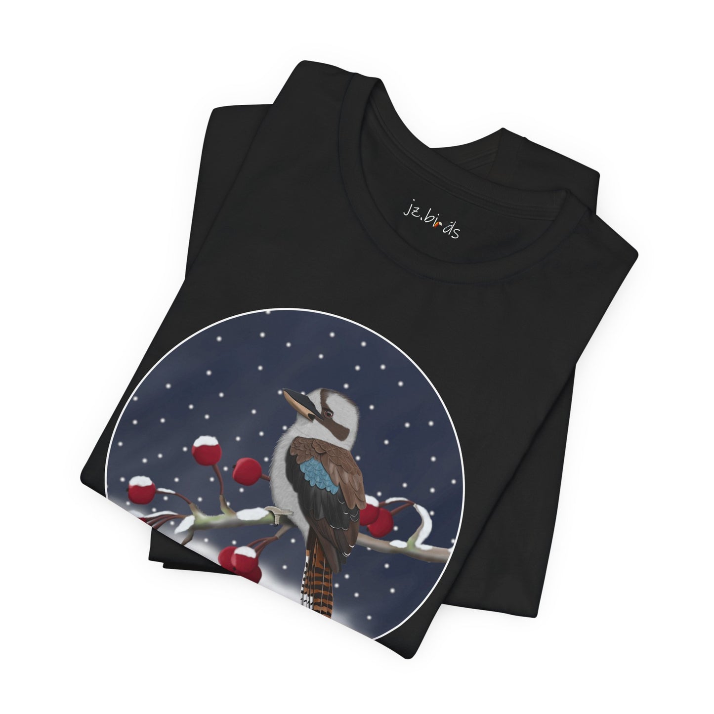 Kookaburra on a Winter Branch Birdwatcher Christmas Bird T-Shirt