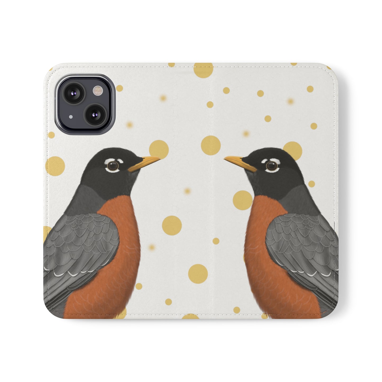 Robin Bird Art Phone Flip Case