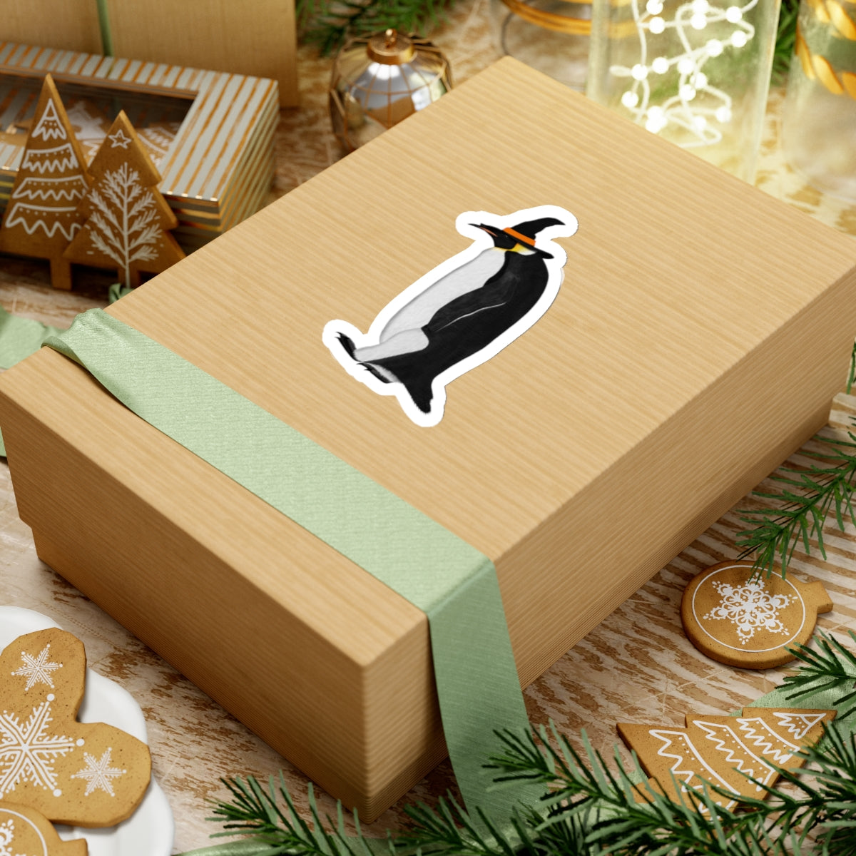 Penguin Halloween Witch Hat Bird Sticker – Paper products