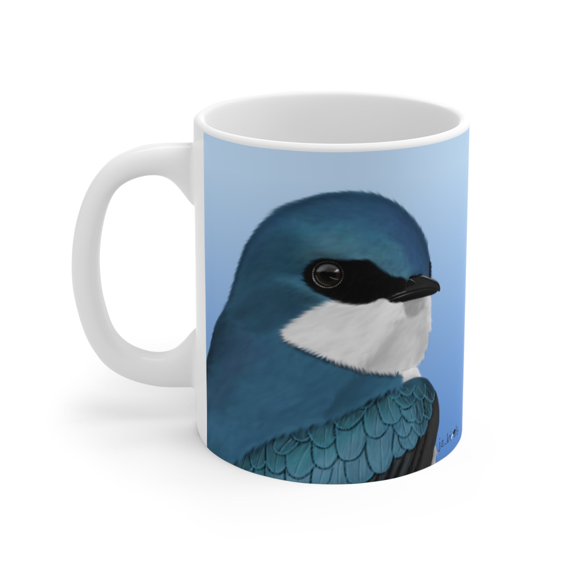 Tree Swallow Portrait Bird Ceramic Mug 11oz - jz.birds
