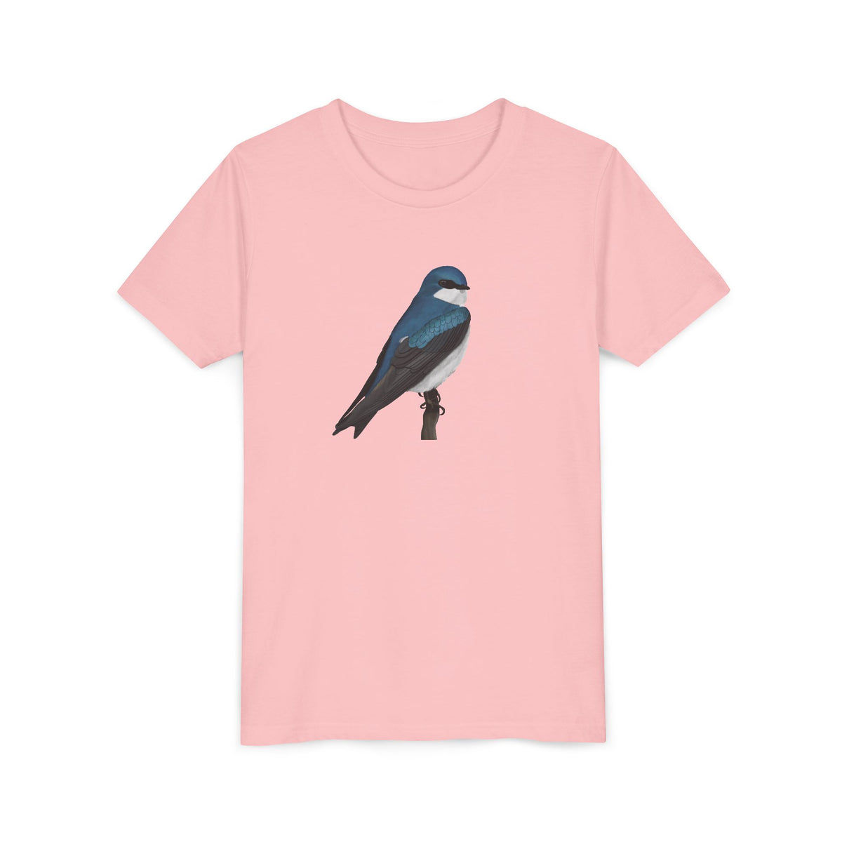 ツバメのバードウォッチングとバードウォッチングのユース向けTシャツ