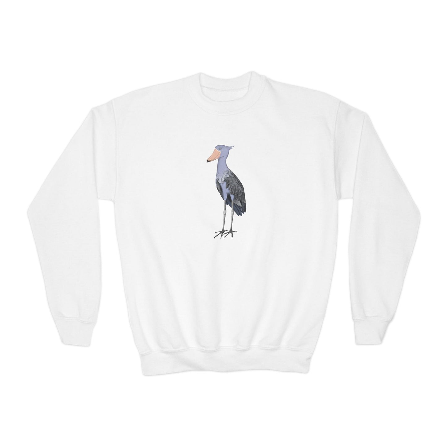 Shoebill Bird Birdwatching Youth Crewneck Sweatshirt