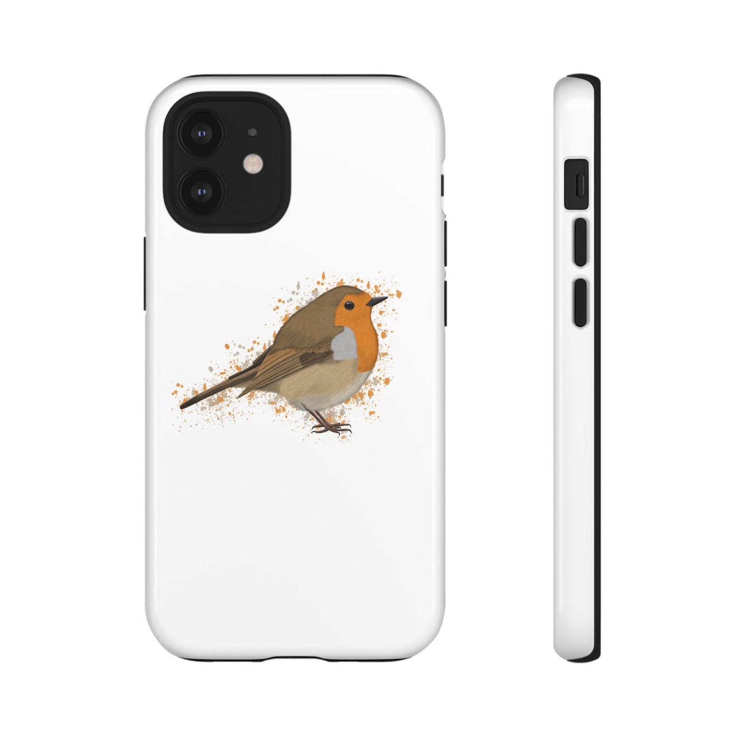 Rotkehlchen Vogel iPhone & Google Pixel Vogelmotiv Handyhülle Weiß