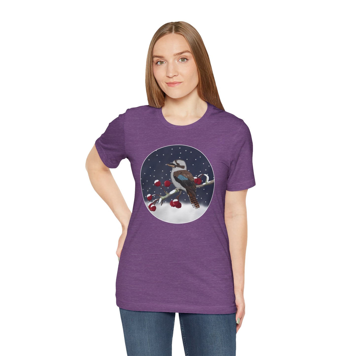 Kookaburra on a Winter Branch Birdwatcher Christmas Bird T-Shirt