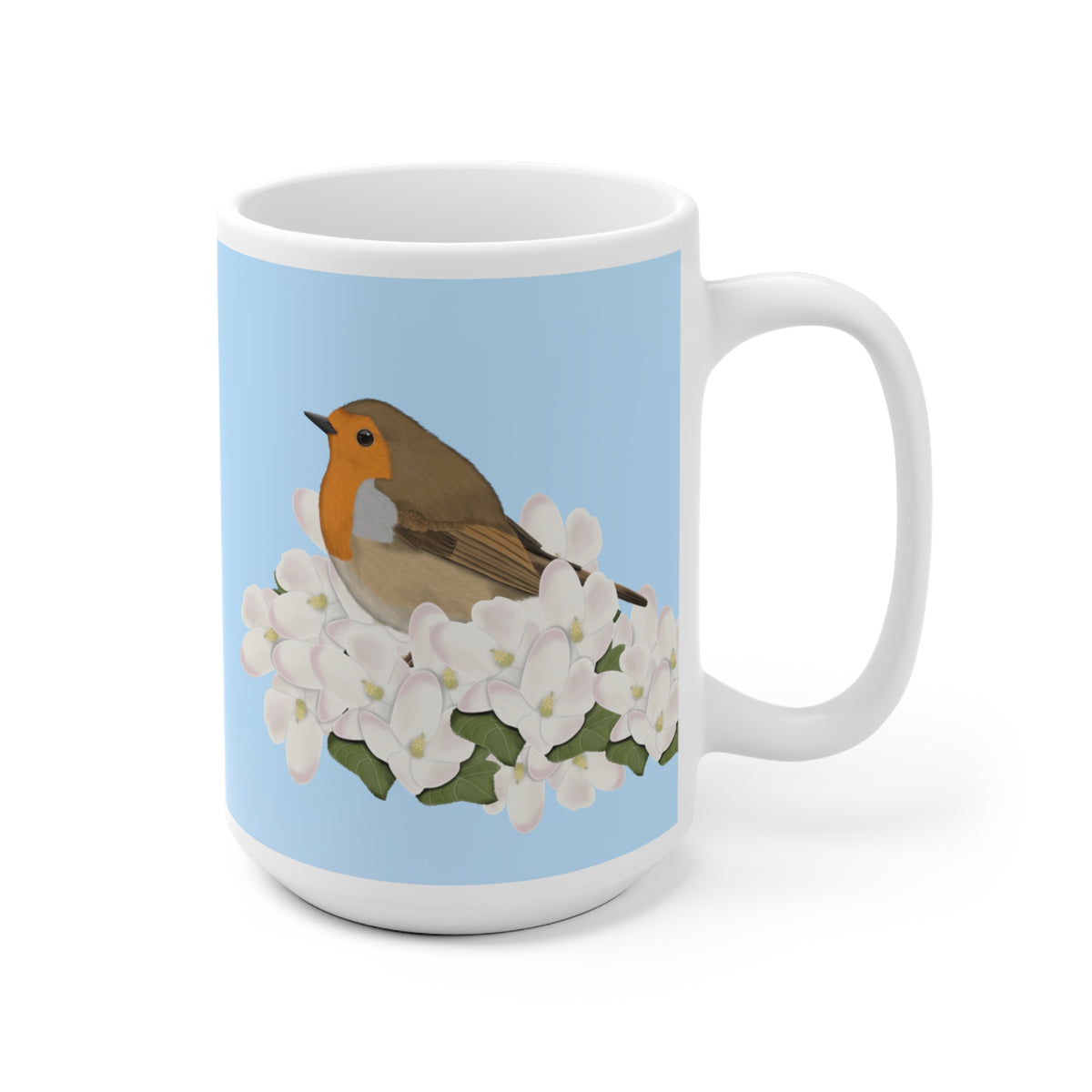 Rotkehlchen Tasse mit 11 oz Hintergrund