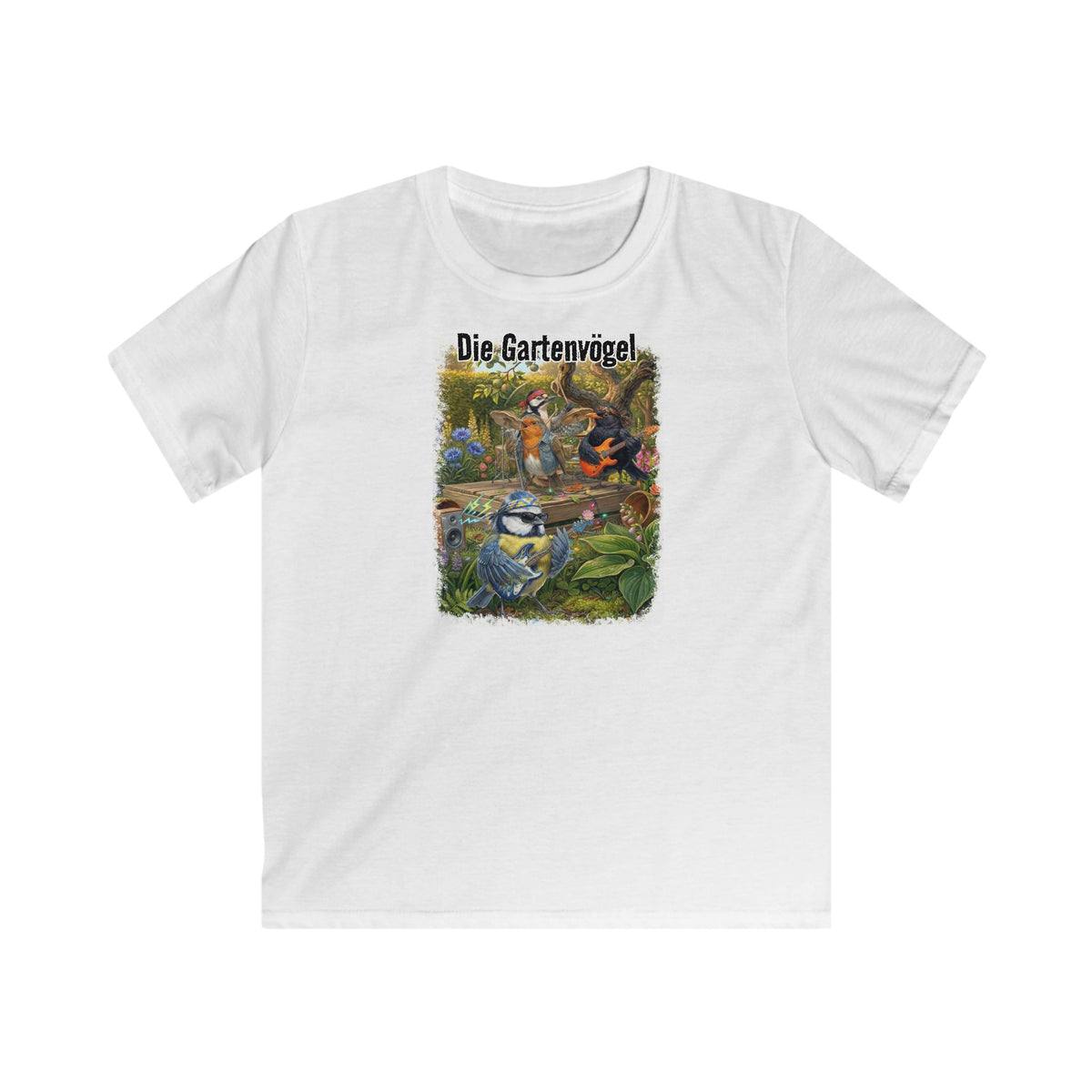 Blaumeise Kinder T-Shirt – bird guitar und birthday shirt Stil