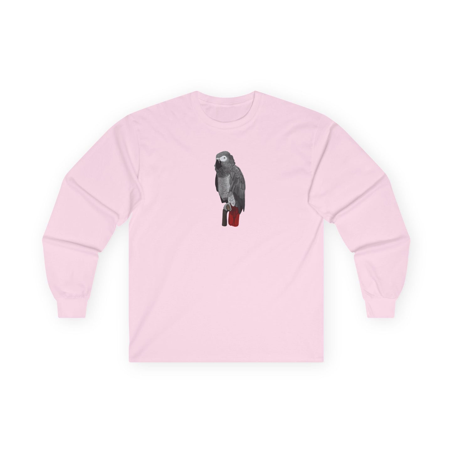 Grey Parrot Birding & Birdwatching Bird Cotton Long Sleeve T-Shirt