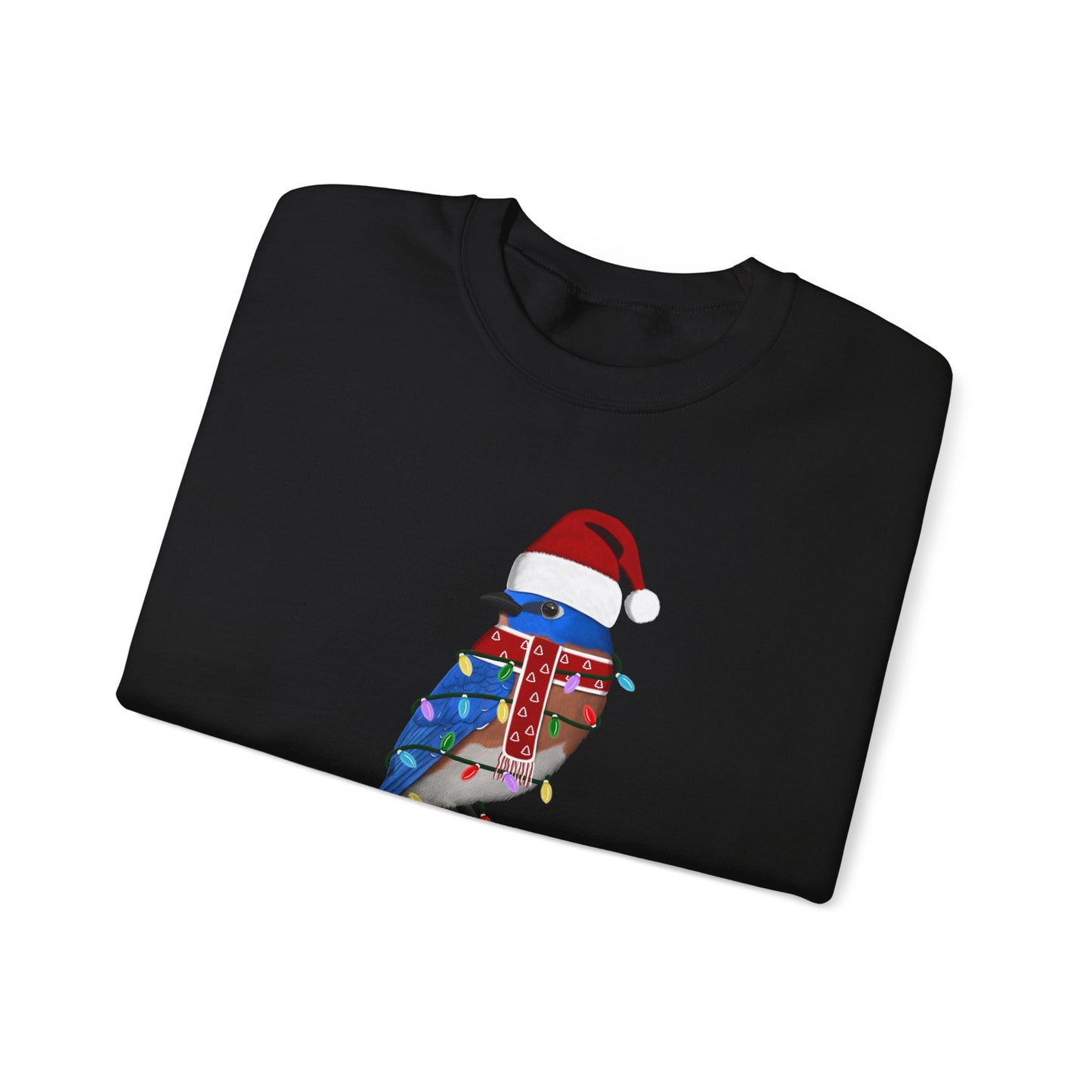 Bluebird with Fairy Lights Santa Claus Christmas Bird Sweatshirt