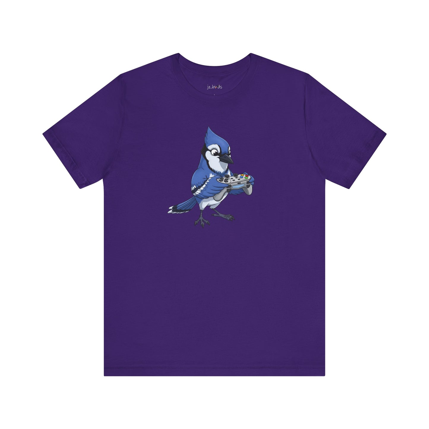 Blue Jay Playing Video Games Funny Gamer and Bird Lover T-Shirt