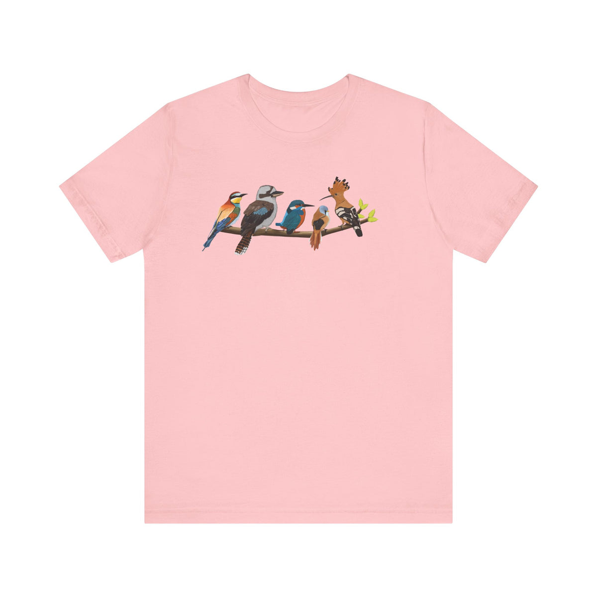 Vögel auf einem Ast T-Shirt Wiedehopf Kookaburra Eisvogel Vogel Singvogel – bird graphic tee,