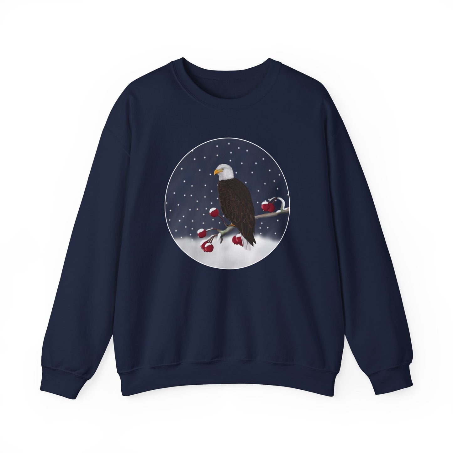 Bald Eagle on a Winter Branch Birdwatcher Christmas Bird Sweatshirt