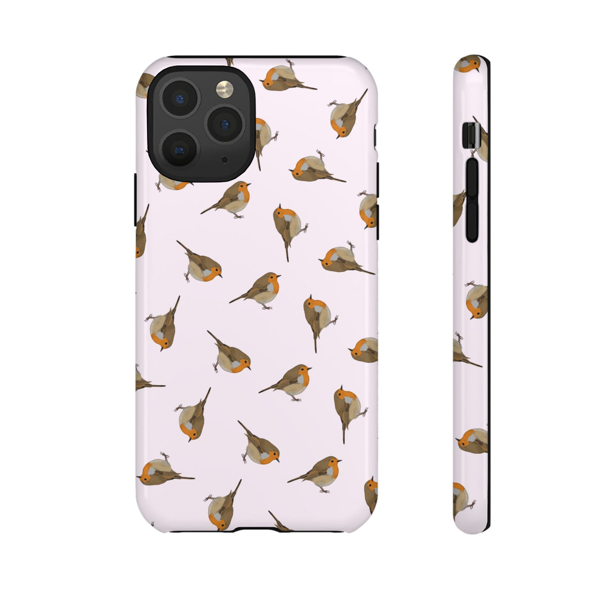 Rotkehlchen Handyhülle in Rosa | Vogel-Motiv für iPhone & Google Pixel