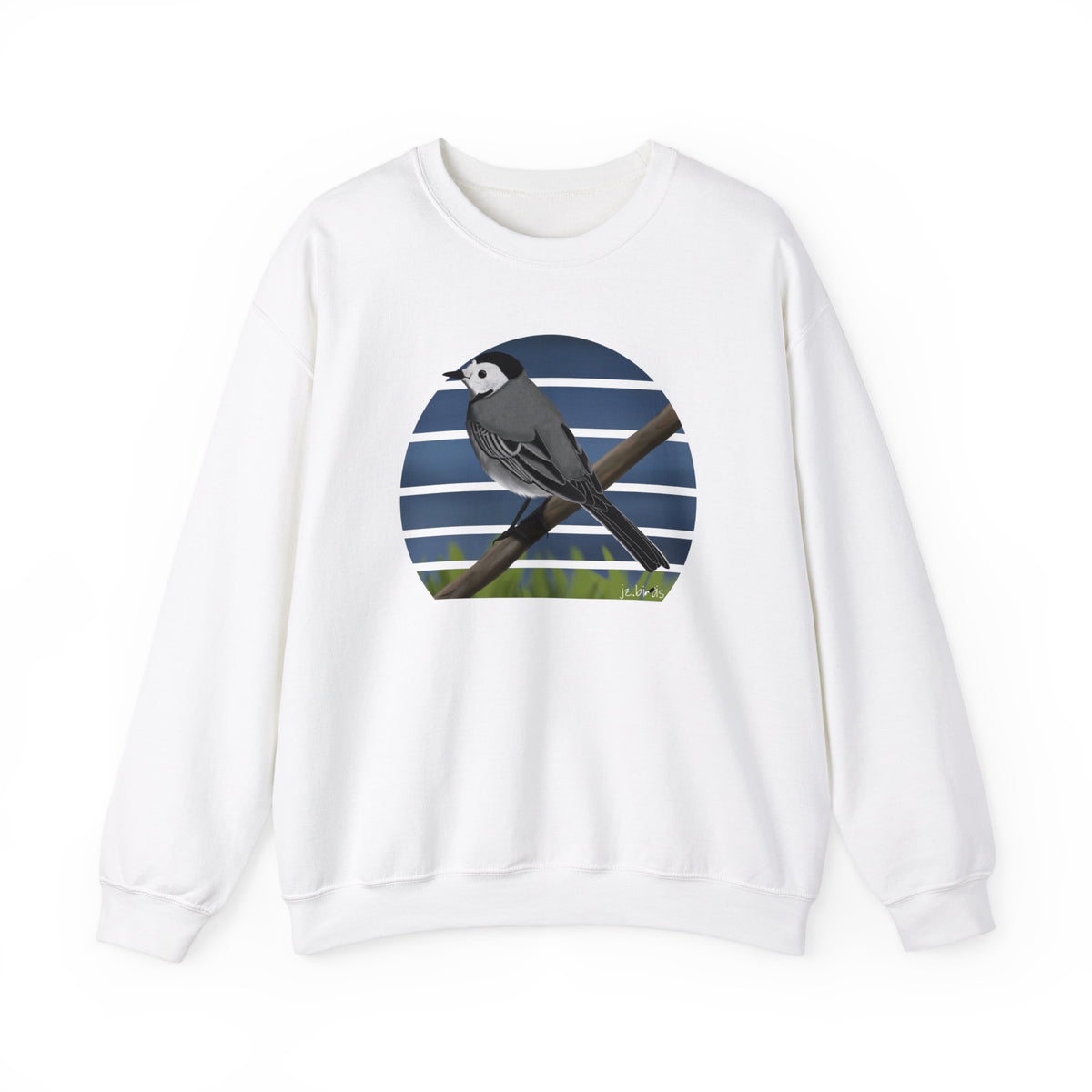 White Wagtail Birdlover Ornithologist Bird Sweatshirt – Crew neck, DTG