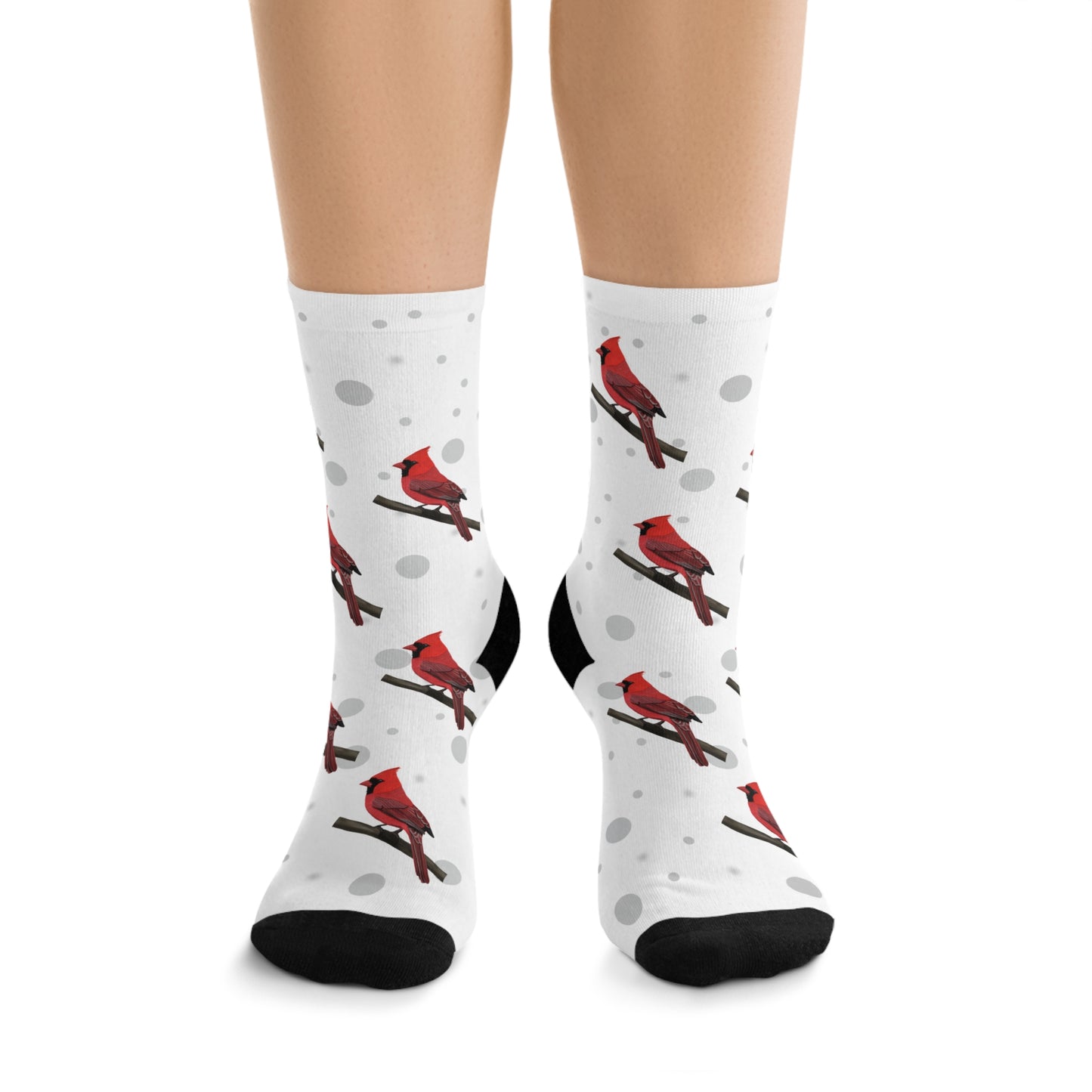 Cardinal Socks White Bird Socks for Bird Lovers One Size