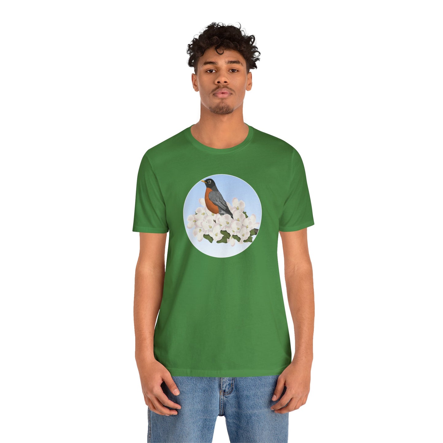 American Robin and Spring Apple Blossoms Bird T-Shirt