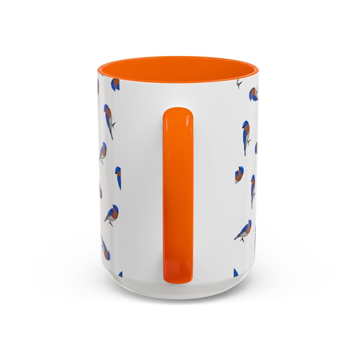 Bluebird All-Over Pattern Accent Mug | Colorful Bird Lover Gift for Birdwatchers