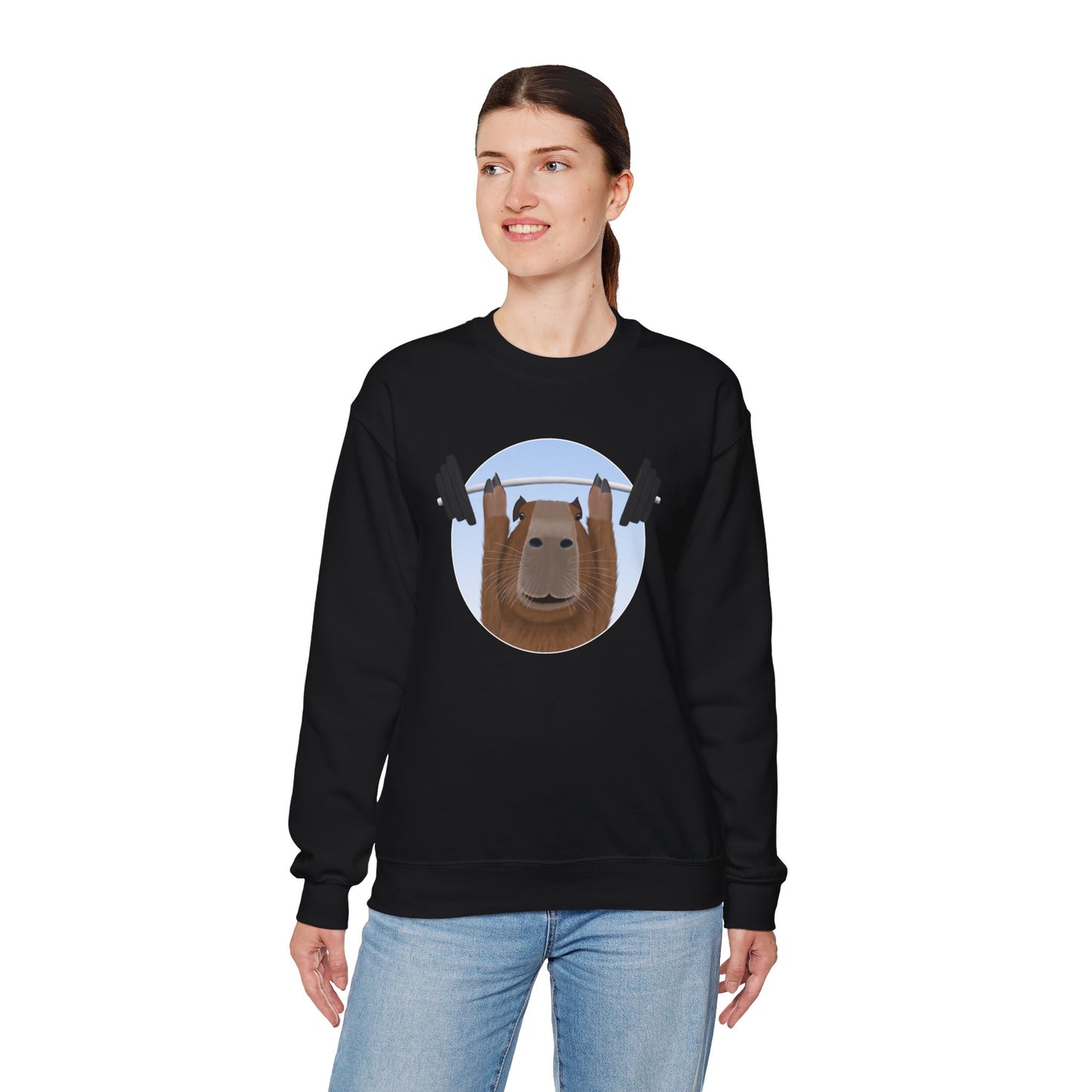Capybara Weight Lifting Gym Workout Sweatshirt