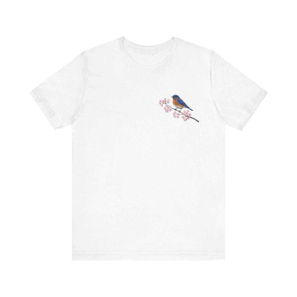 Bluebird Cherry Blossom T-Shirt | Floral Spring Tee for Bird Lovers – lover