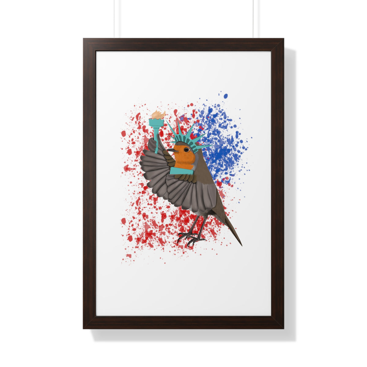 Robin Framed Poster on background