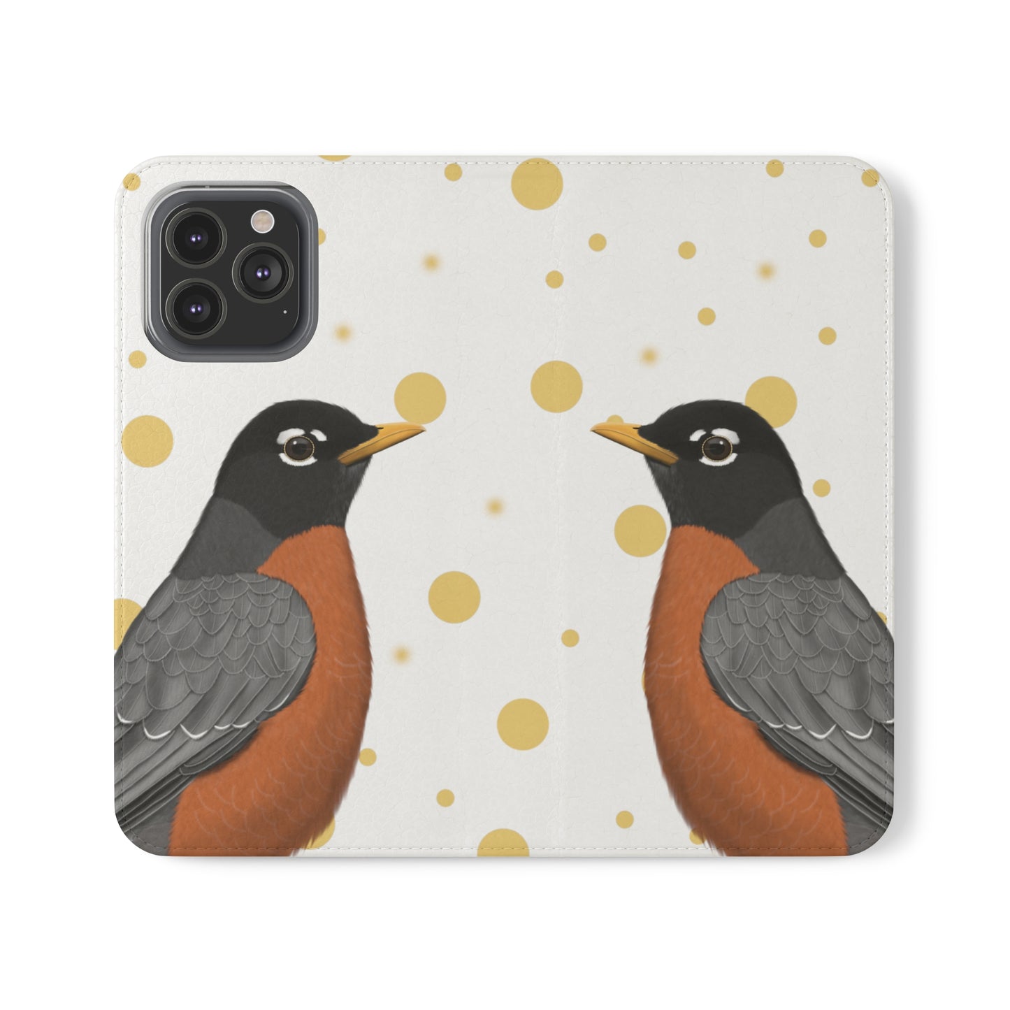 Robin Bird Art Phone Flip Case