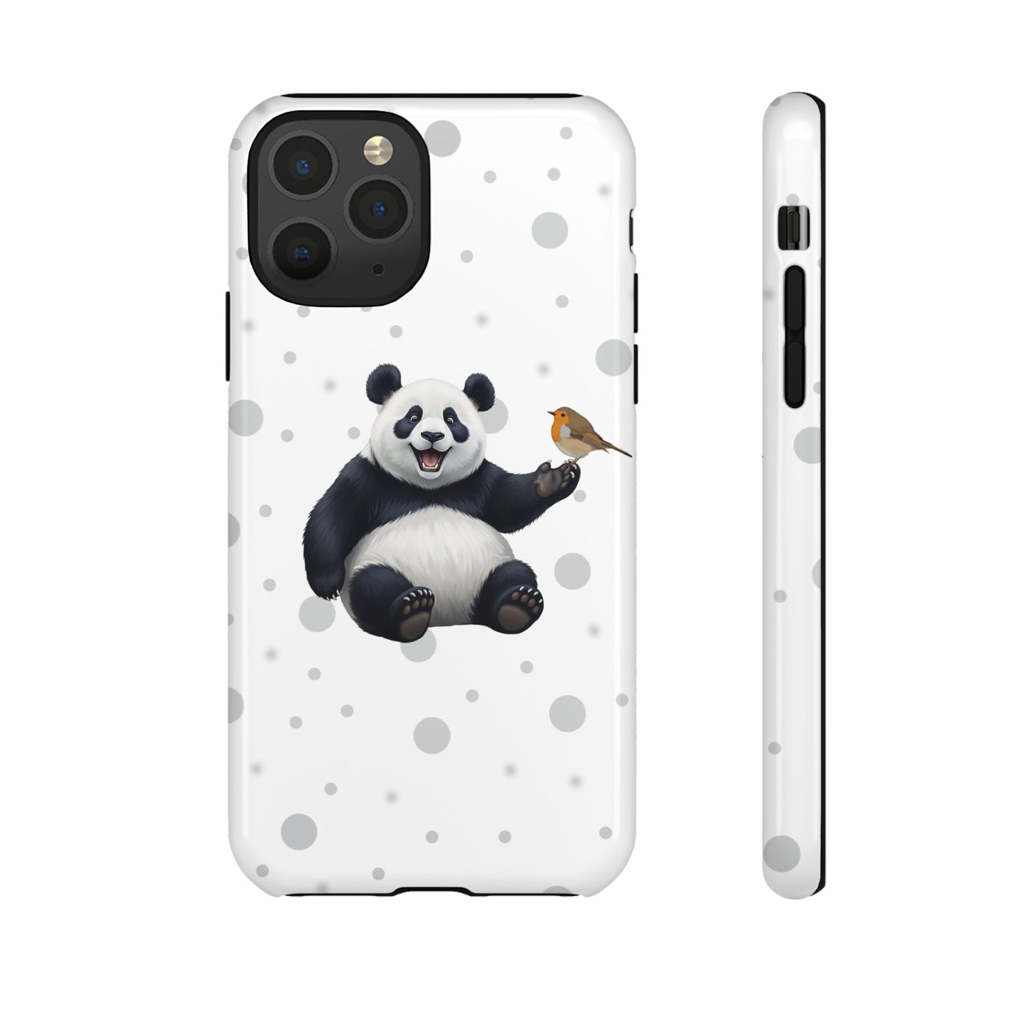 Rotkehlchen mit Panda iPhone & Google Pixel Tiermotiv Handyhülle - Tierisch guter Schutz