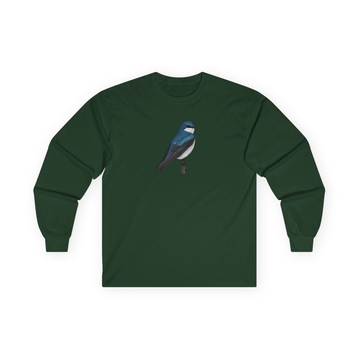 Tree Swallow Birding & Birdwatching Bird Cotton Long Sleeve T-Shirt – Graphic Tee, Long-sleeve