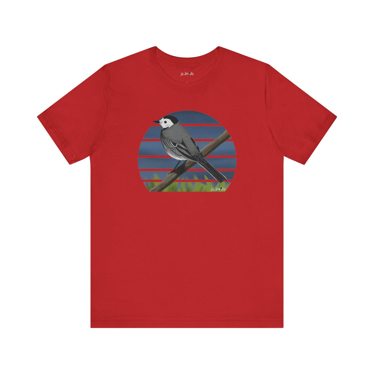 White Wagtail Birdwatcher Bird T-Shirt in Asphalt