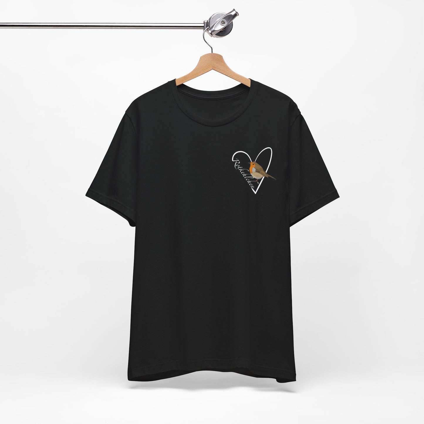 Rotkehlchen Vogel Singvogel T-Shirt mit Herz für Vogelfreunde