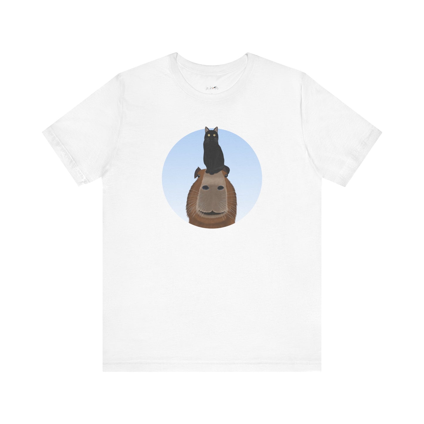 Capybara with Friendly Black Cat Funny T-Shirt