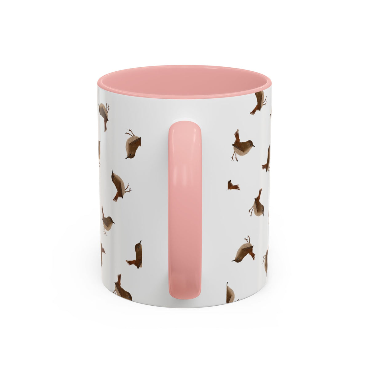 Zaunkönig Tasse mit Streumuster | Vogelmotiv Kaffeebecher für Vogelbeobachter & Naturfreunde – Accent Coffee Mug, Birds Design