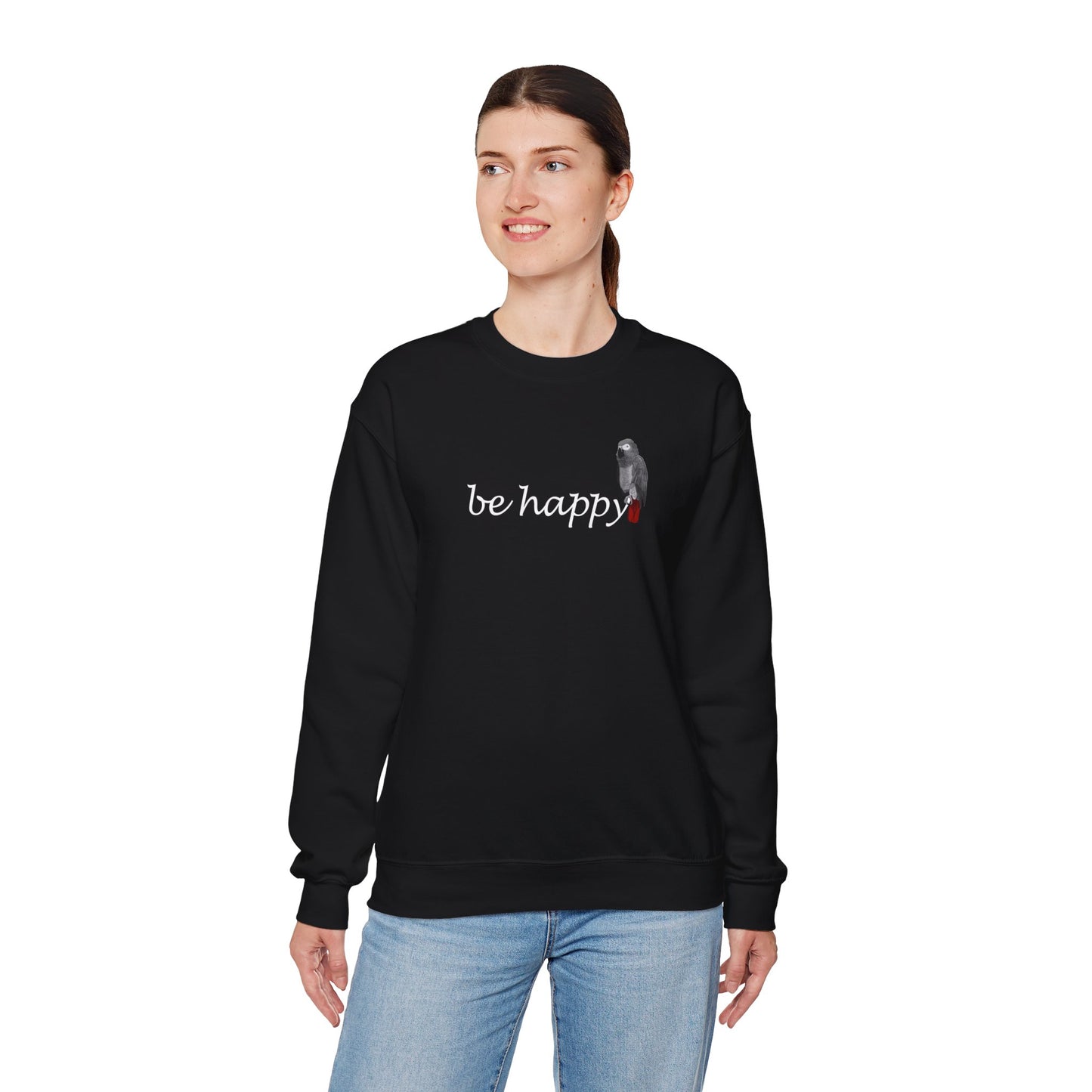 Grey Parrot Be Happy Bird Birding & Birdwatching Sweatshirt