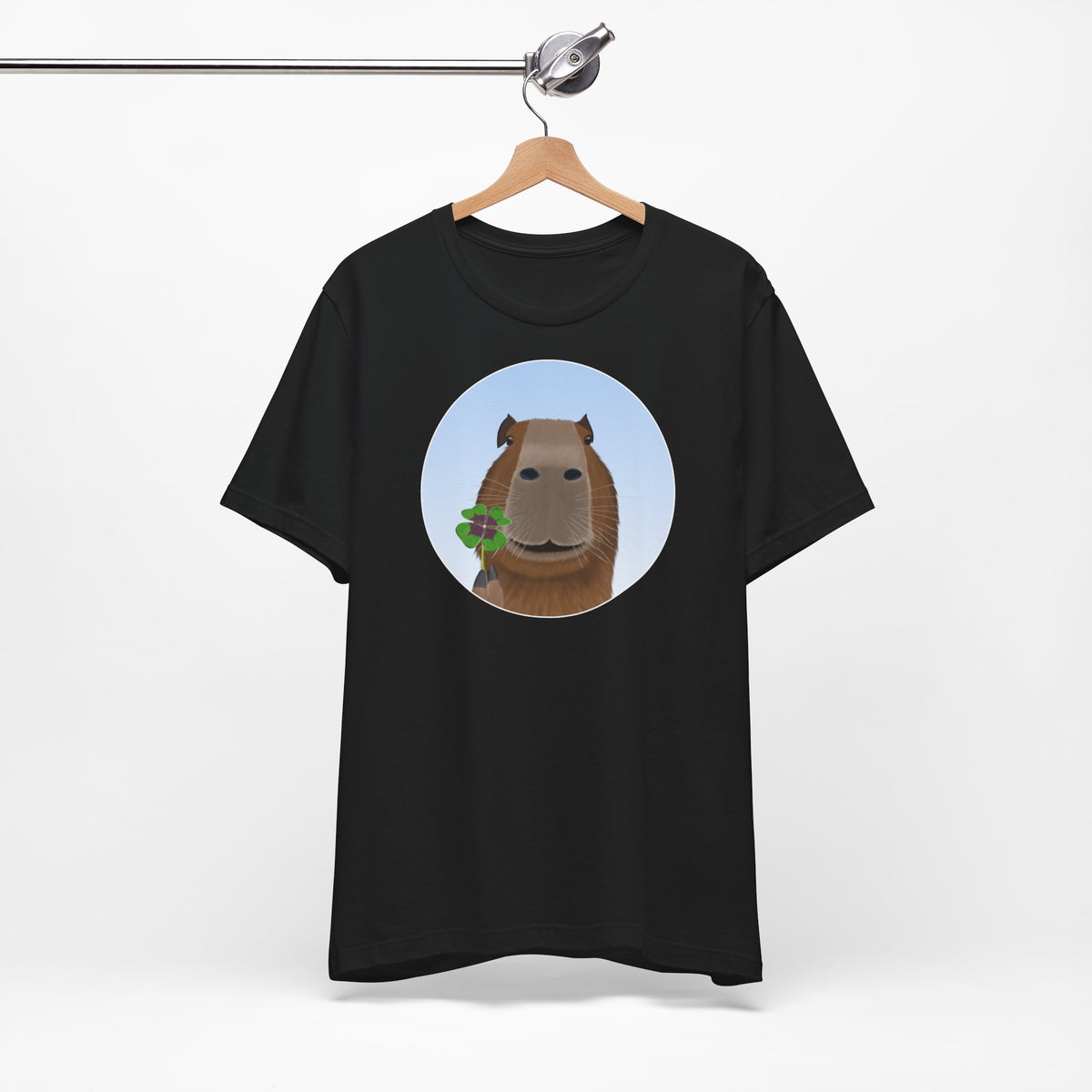 Capybara mit Glücksklee Lustiges T-Shirt für Capybara-Freunde
