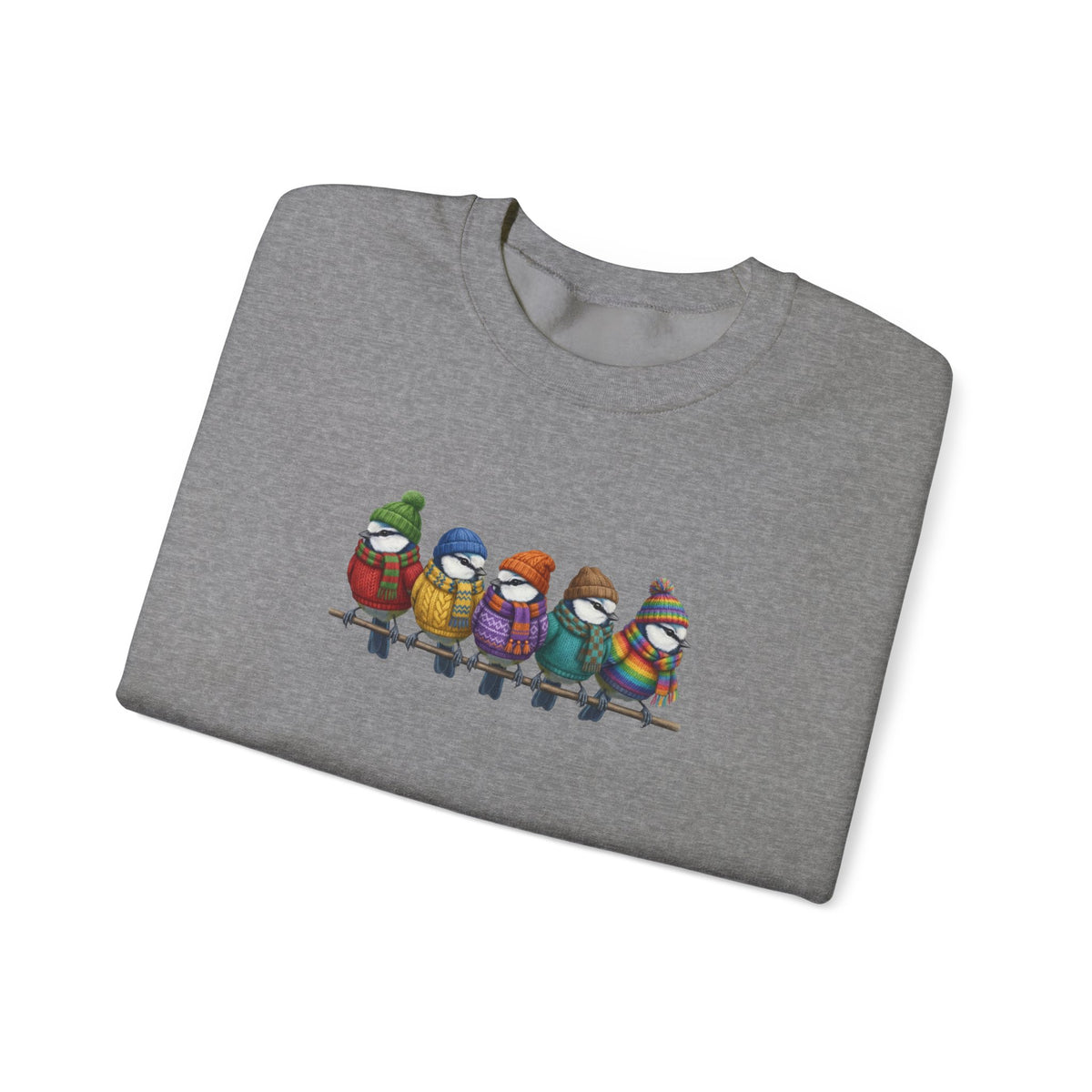 Blue Titmice Sweatshirt | Bird Watcher Crewneck | Unisex Songbirds Wearing Knit Gift for Bird Lovers