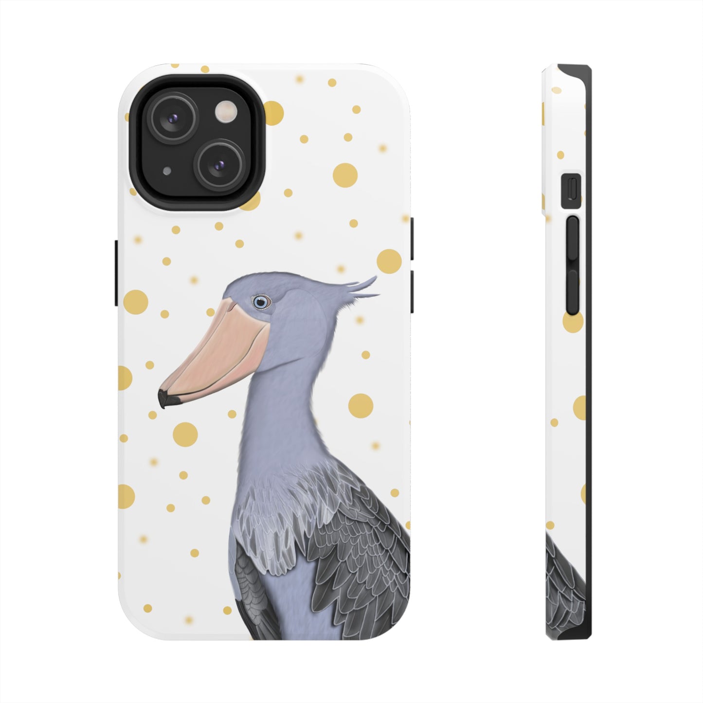 Shoebill Bird Art Tough Phone Case White