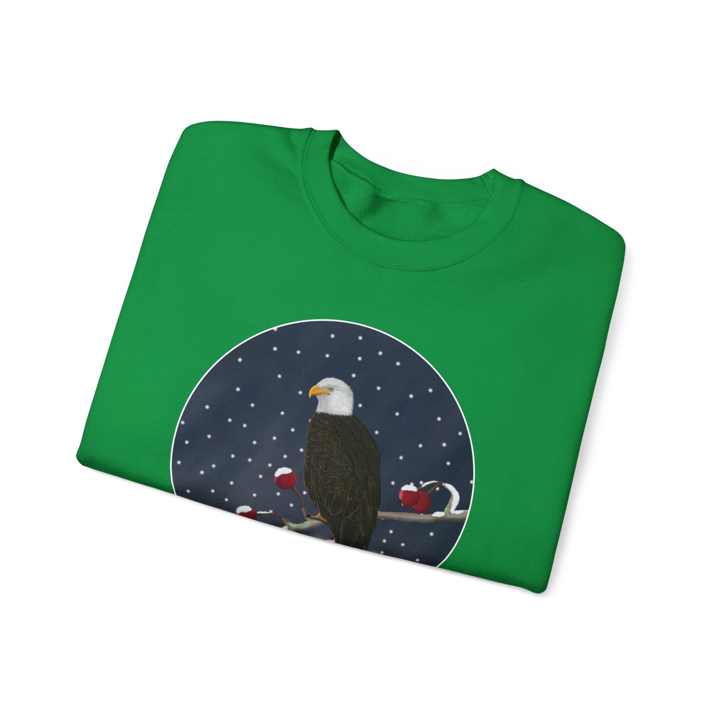 Bald Eagle on a Winter Branch Birdwatcher Christmas Bird Sweatshirt