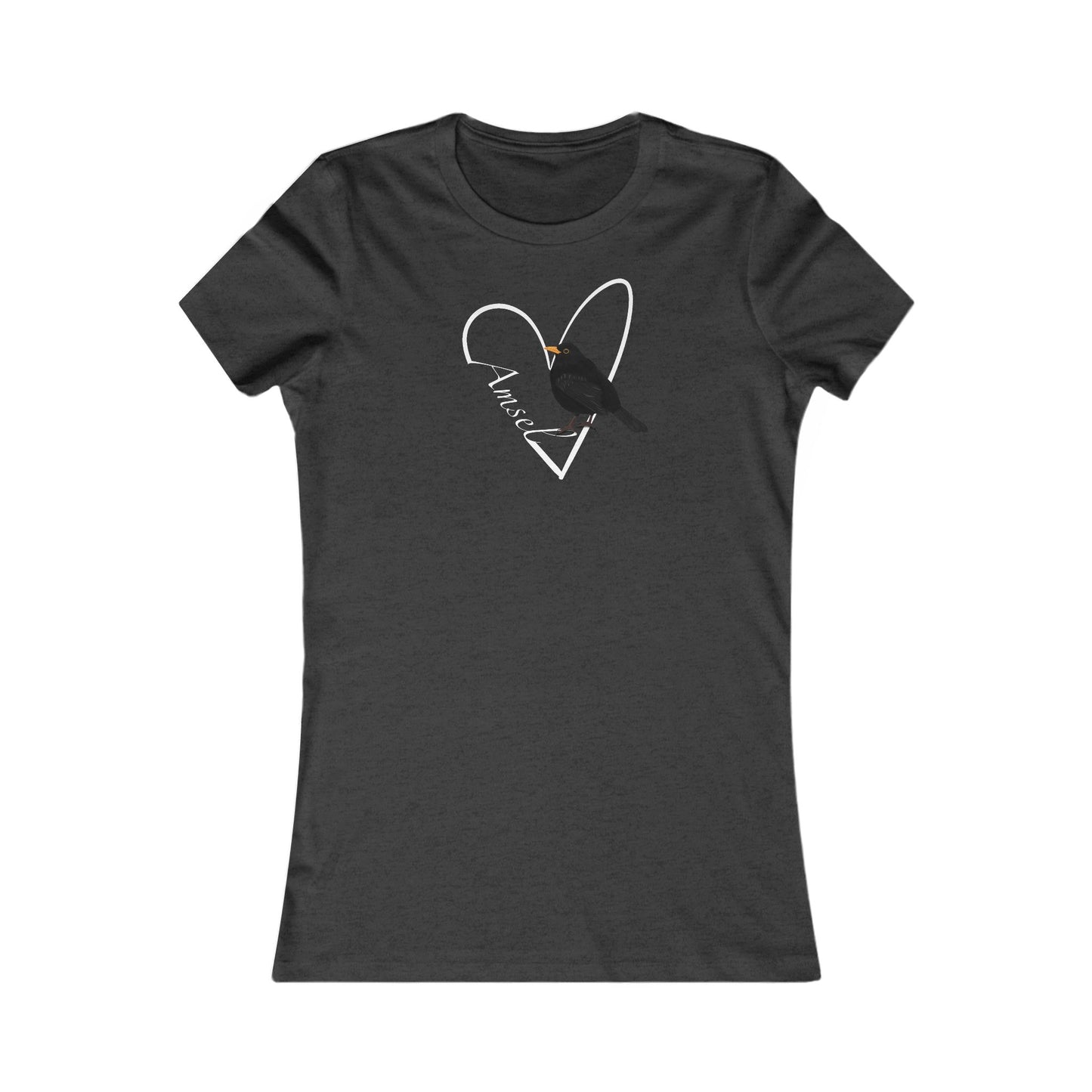 Amsel mit Herz Vogel Frauen T-Shirt für Vogelfreundinnen