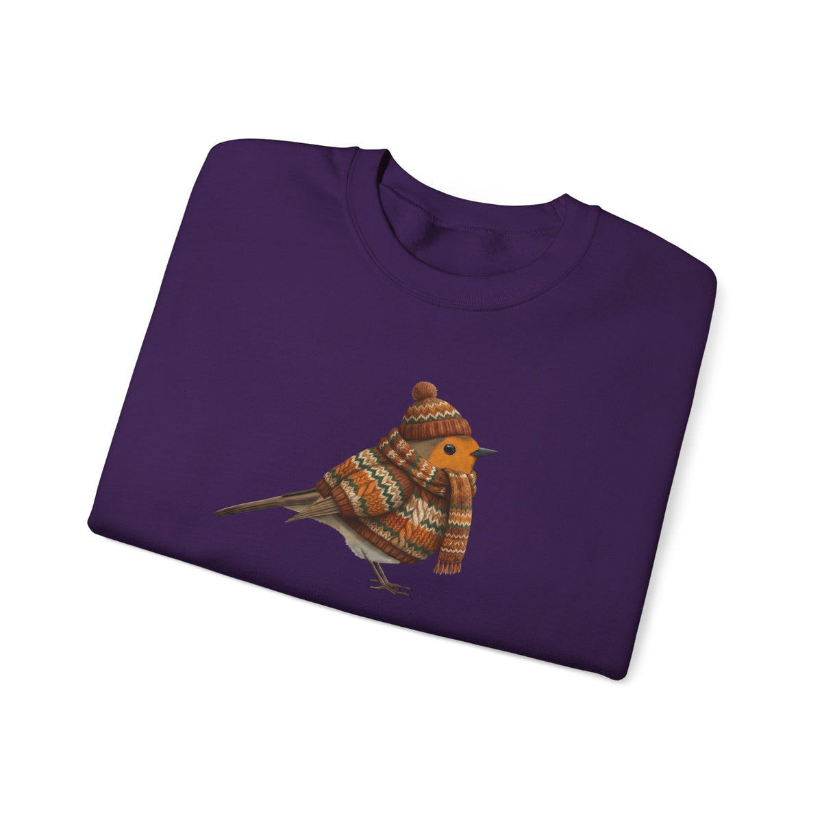 Robin Winter Sweatshirt | Bird Watcher Crewneck | Unisex Songbirds Wearing Knit Gift for Bird Lovers