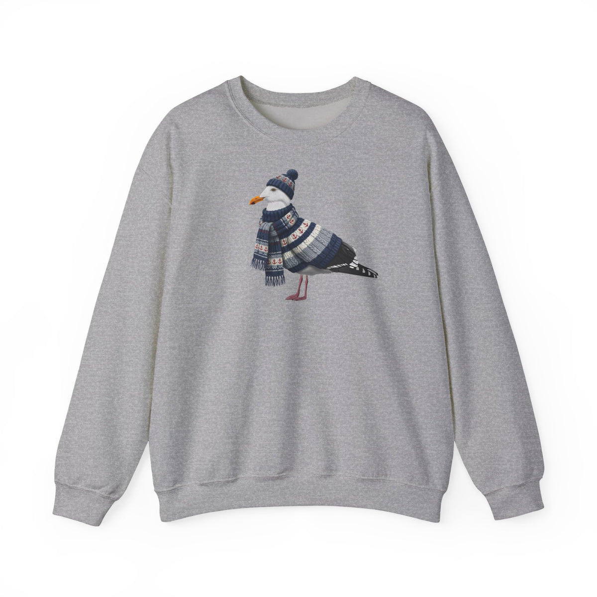 Möwe in Strick Weihnachts-Sweatshirt | Unisex Vogel Sweater für Vogelfreunde & Vogelbeobachter – Animal Graphic Tee, Sweatshirt Vogelmotiv