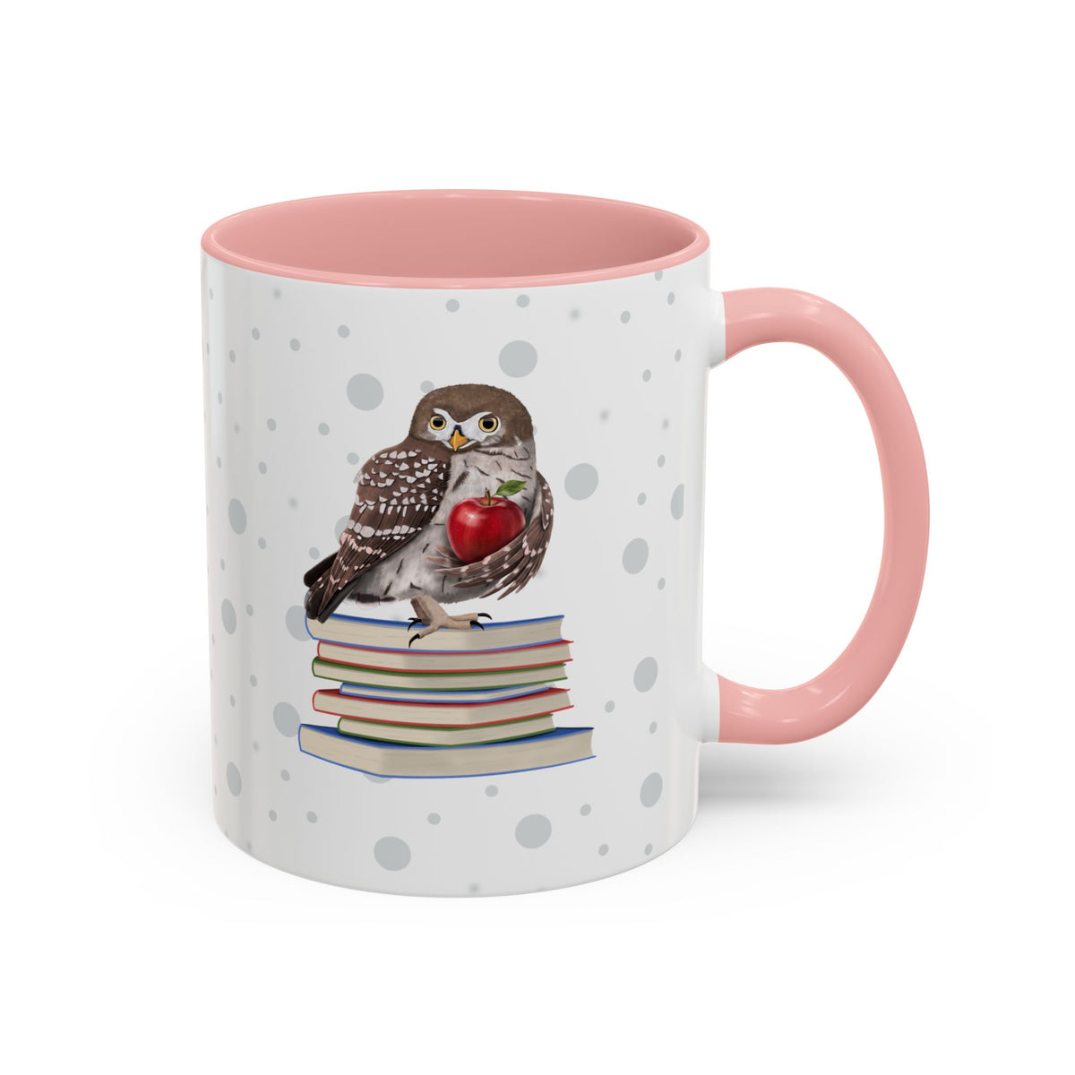 Cute Owl on Books Teacher Mug – Two-Tone Classroom Coffee Cup